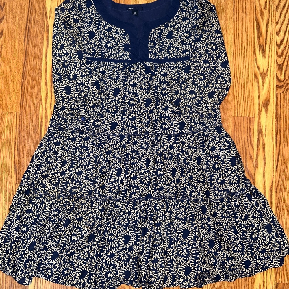 GAP Kids Dress in Navy with White Floral Pattern